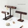 Rosewood Double-Layer Jewelry Stand: Bracelet & Watch Display Rack for Home Storage