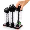 Water Bottle Cleaning Brush Glass Cup Washer With Suction Base 3 Head Bristle Brush For Beer Cup