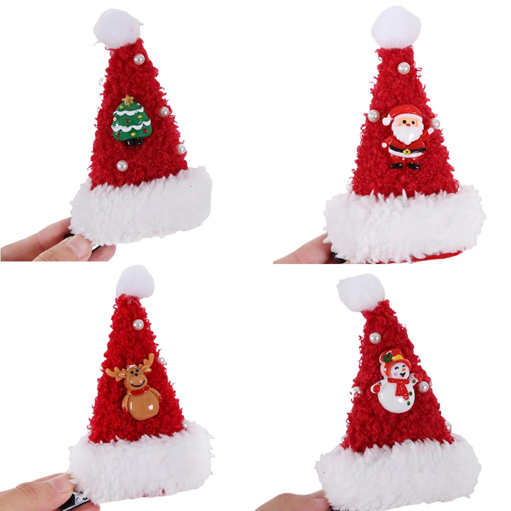 Girl Hair Clip Cartoon Santa Xmas Tree Shape Hairpin Metal Festival HairSupplies
