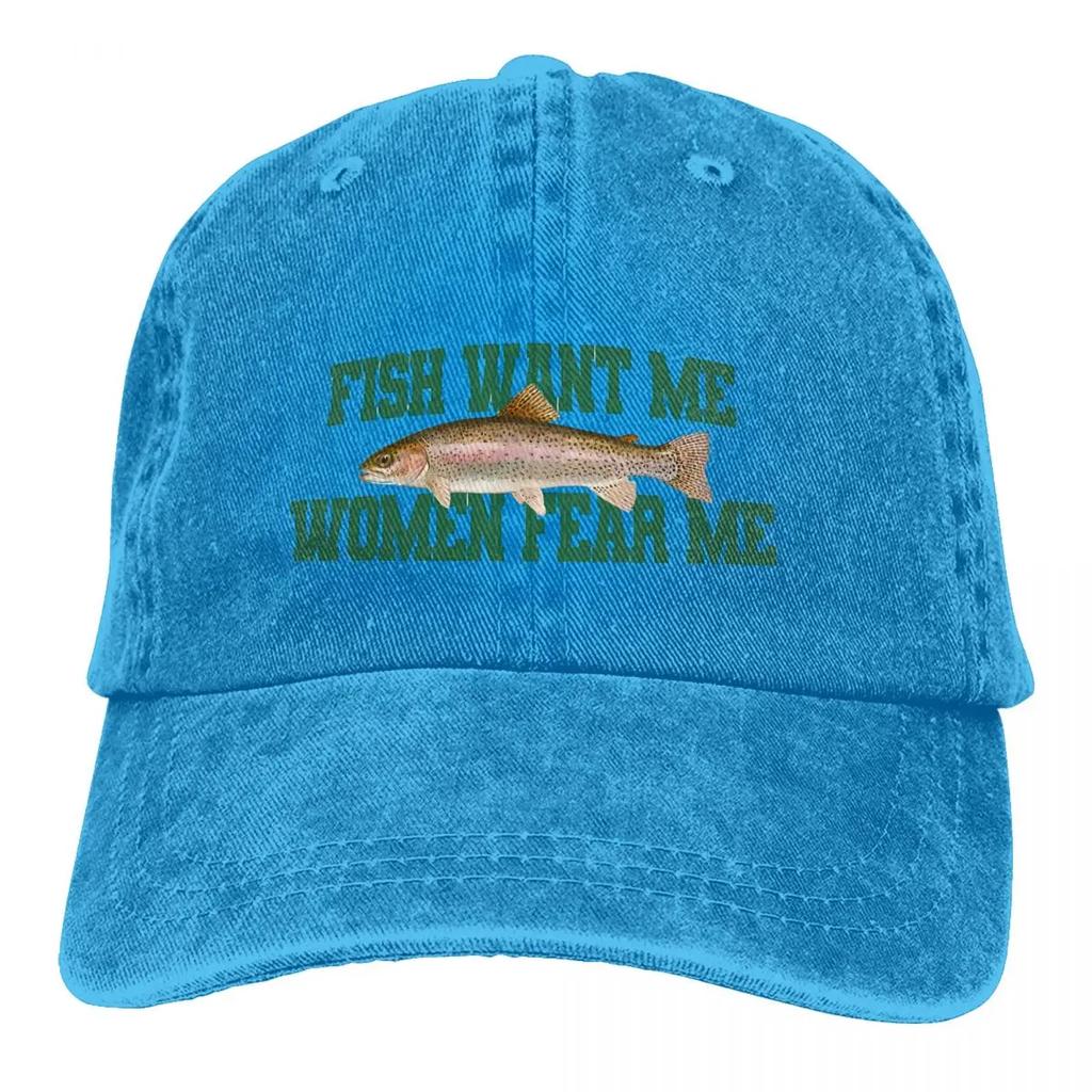 Pure Color Dad Hats Fish Want Me Women Fear Me Meme Classic Women's Hat Sun Visor Baseball Caps Peaked Cap