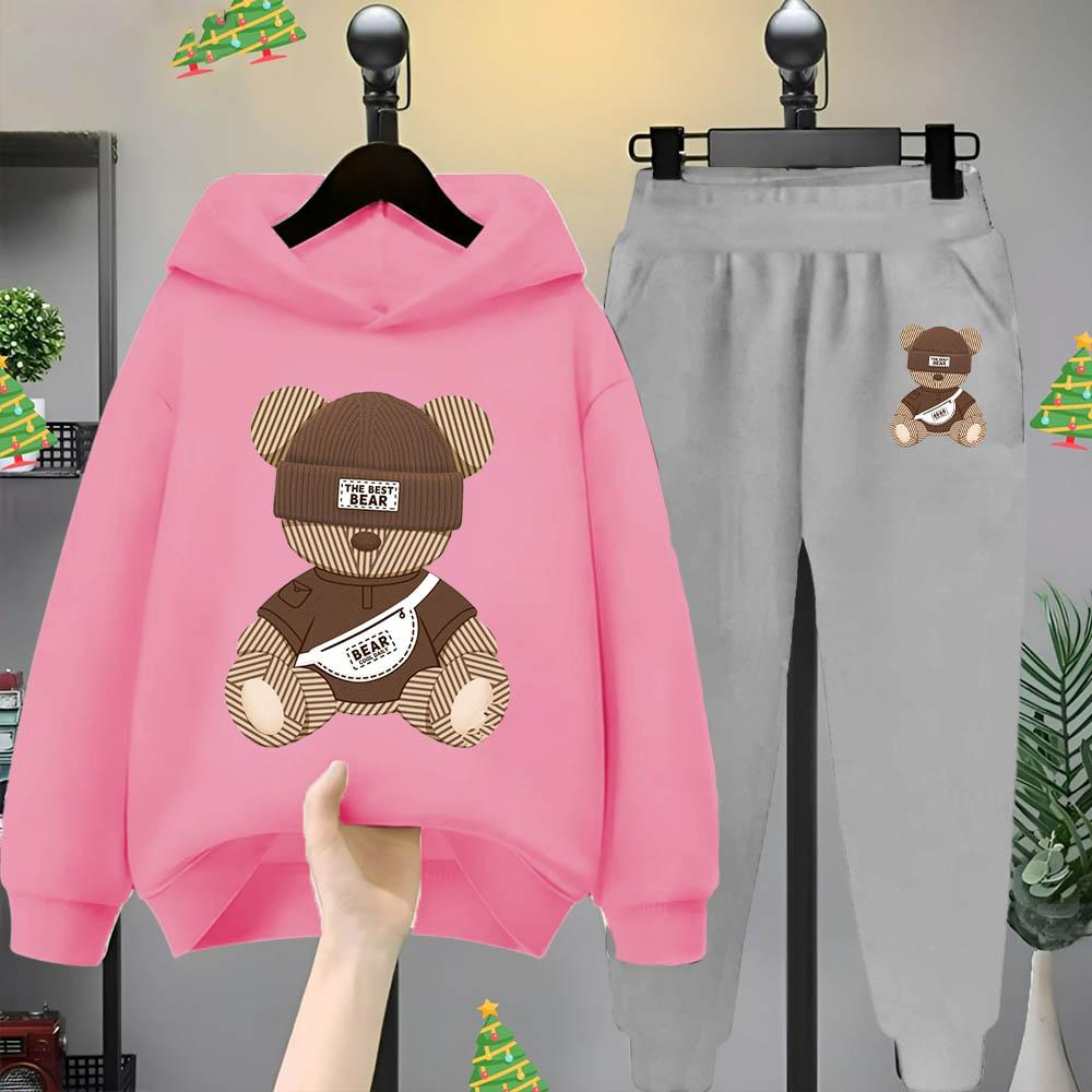 Cartoon Bear Hoodie Cartoon Cartoon Cartoon Cartoon Children's Clothing Children Girls Boys Sweatshirt Hoodie Set Two Sets