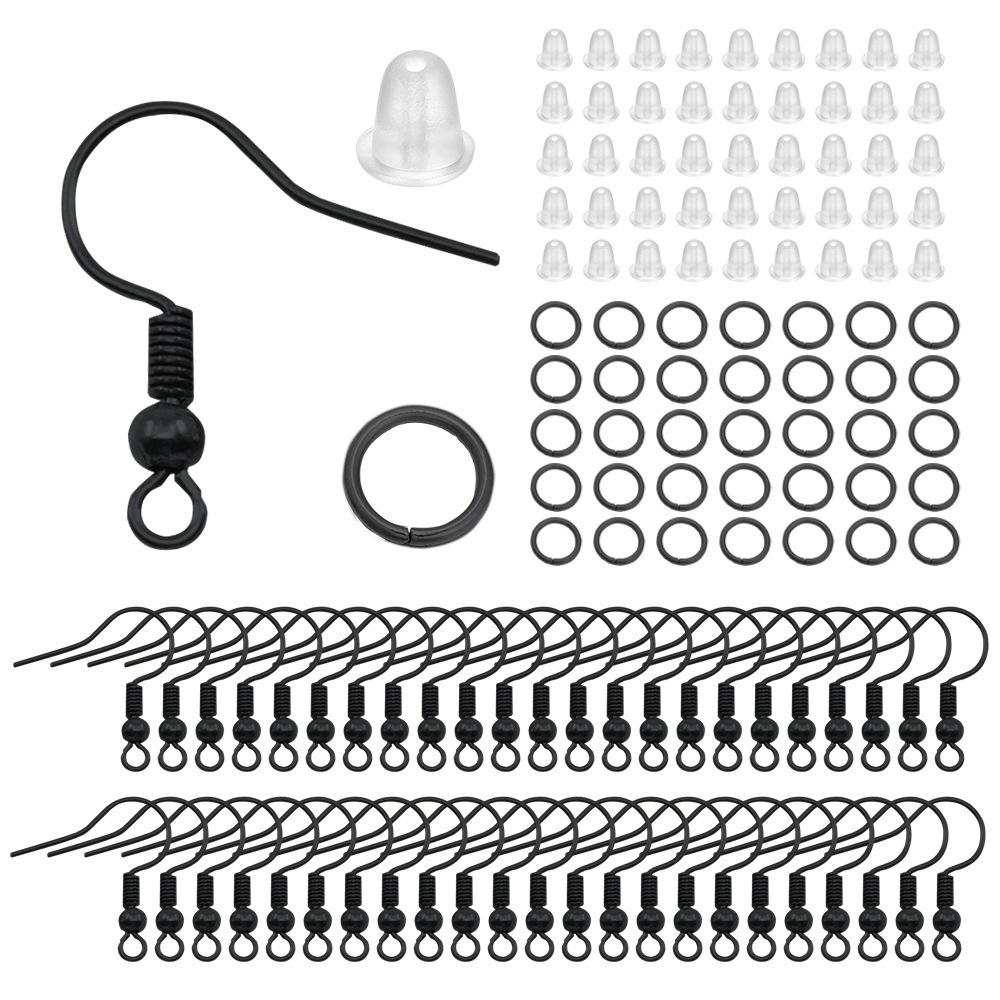 DIY Jewelry Kit: 100-Pc Earring Hooks, Single Loop, Large Hooks, 4mm Earplugs