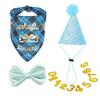 Pet Dog Cat Birthday Party Flag Dog Birthday Hat Triangle Scarf Big Dog Birthday Drool Scarf Bib Dog Cat Party Decoration