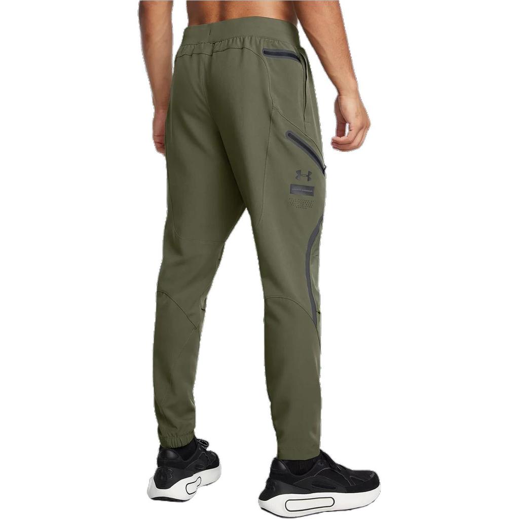 Under Armour Nezastavitelné Cargo Logo Jednobarevné Outdoorové Volný Střih Střední Pas Pánské spodky Tmavě Zelená 1352026-391