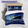 3pcs Titanic1 Design Cover Set - HD Printed Bedding with 1 Cover and 2 Pillowcases - Perfect for Home and Dorm Decor