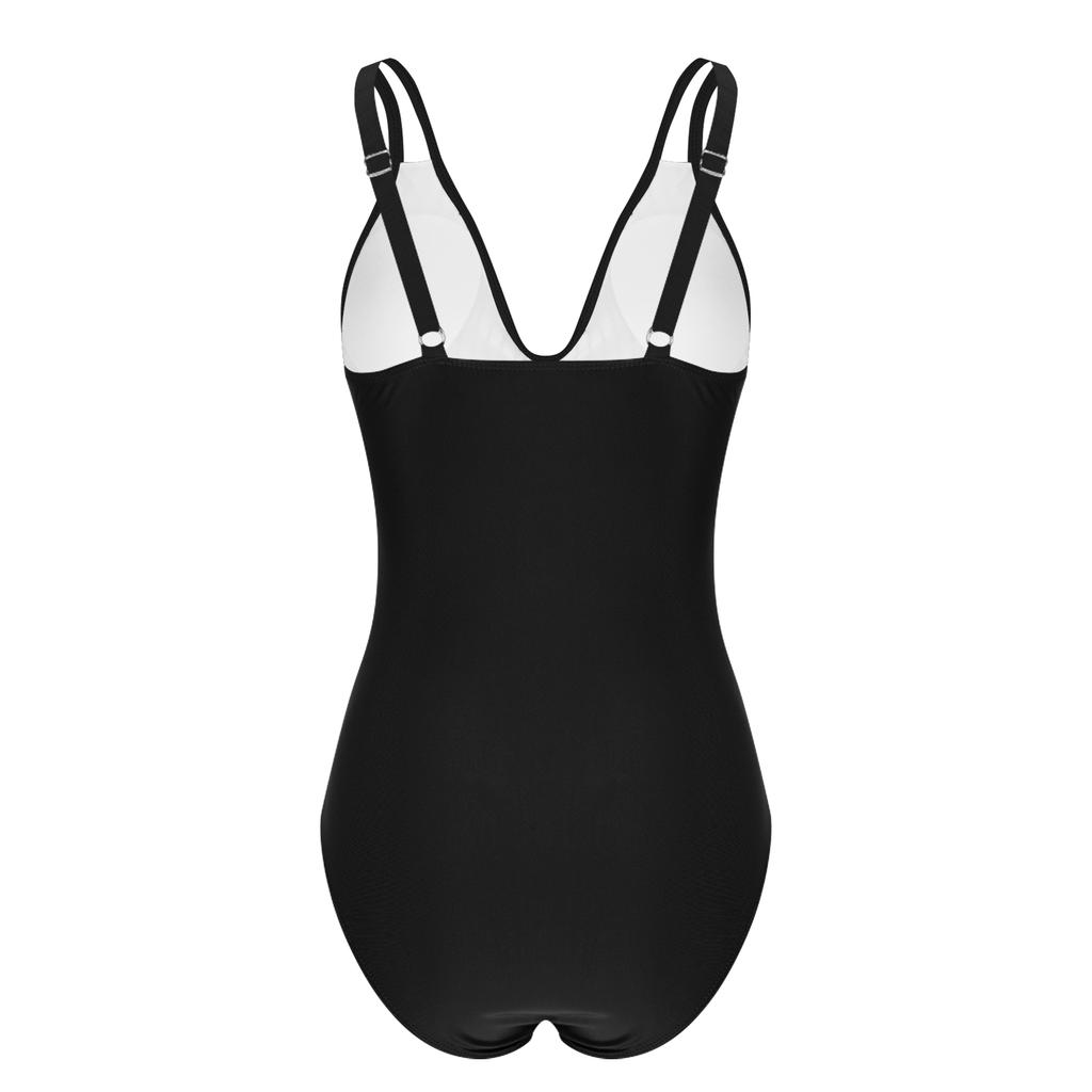Women's Color-blocked Backless One-piece Swimsuit