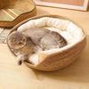 Hand-woven Cat Scratching and Sleeping Bed with Open Entrance Indoor Weaving Pet Resting Cushion Cats Pet Accessories