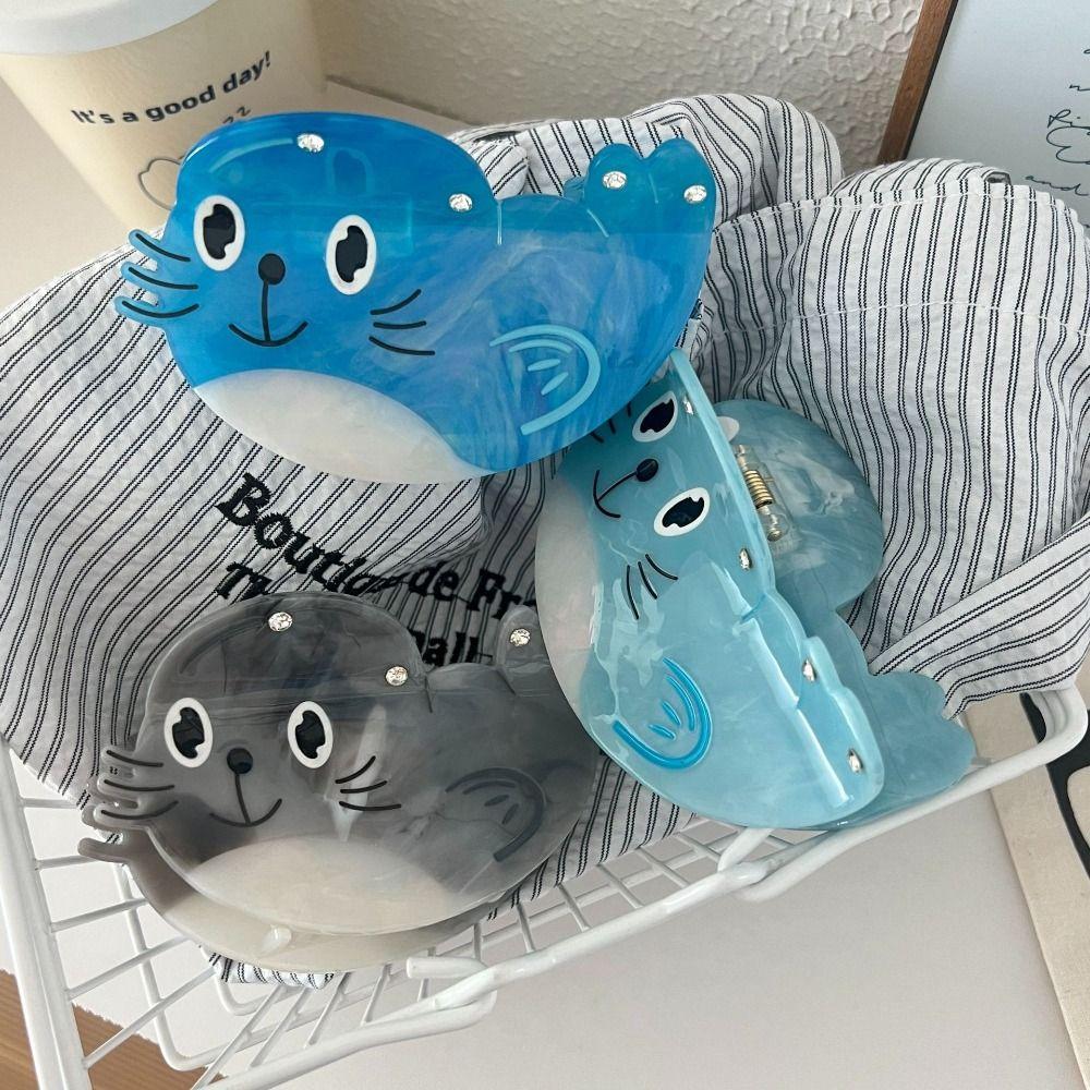 Korean Style Headwear Sea Lion Hair Claw Acetic Acid Geometry Shark Clip  Travel