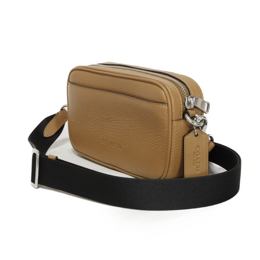 Used 9726 Jaden Crossbody CR179 7921 Current Brown Pochette Unused Logo Embossed Light Saddle Men's from Japan AUTHENTIC