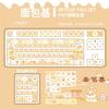 Cute Cow Cat Theme MAO KEYCAP SET PBT 129 Key Cat Cap Compatible with 60/64/84/98/108 Mechanical Keyboard