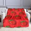 Strawberry Pattern Red Blanket Design Patterned flannel blanket perfect for the bedroom living room, sofa, or a little nap