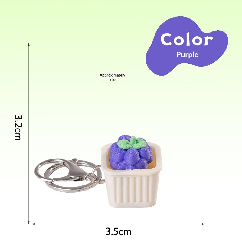 Fidget Toy Keychain 1Pcs 3D Vegetable Fruit Design Non-Lighted Soft Stress Reliever for Outdoor Travel Backpack Accessory