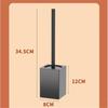 Tuqiu Black Toilet Brush Holder with Brush Aluminum White/Grey Bathroom Toilet Scrub Cleaning Brush Holder Set