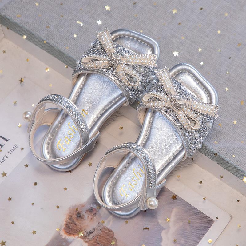 Pearl Rhinestone Square Toe Sandals for Girls - Summer 2026 Collection 23