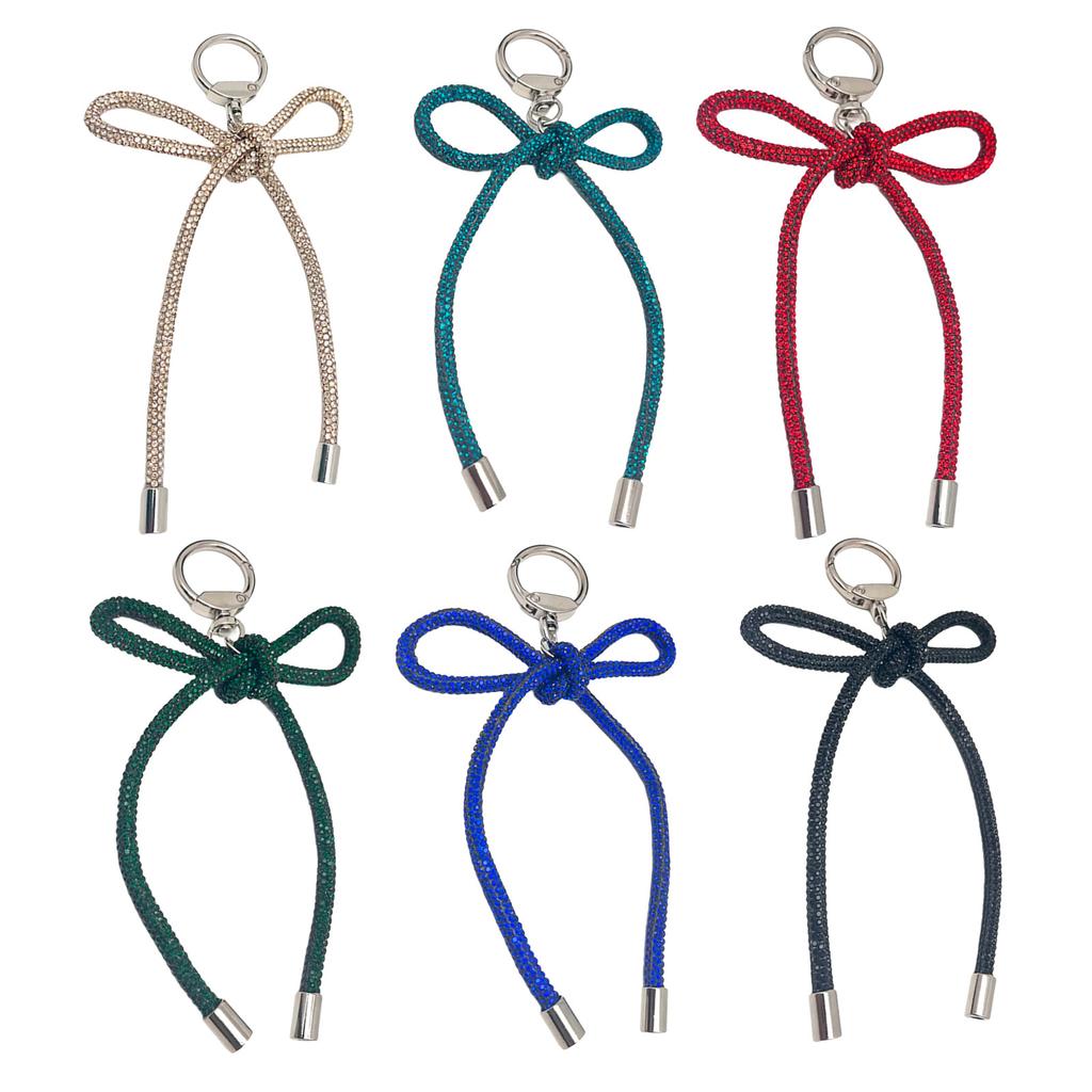 Elegant Bowknot Key Rings Accessories Decorative Rhinestones Bowknot Pendant Keychain for Trendsetters and Collectors