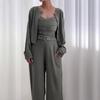 2025 Cross-border European and American Women's Clothing Amazon Early Autumn New Waist and Thin Jumpsuit Sunscreen Top