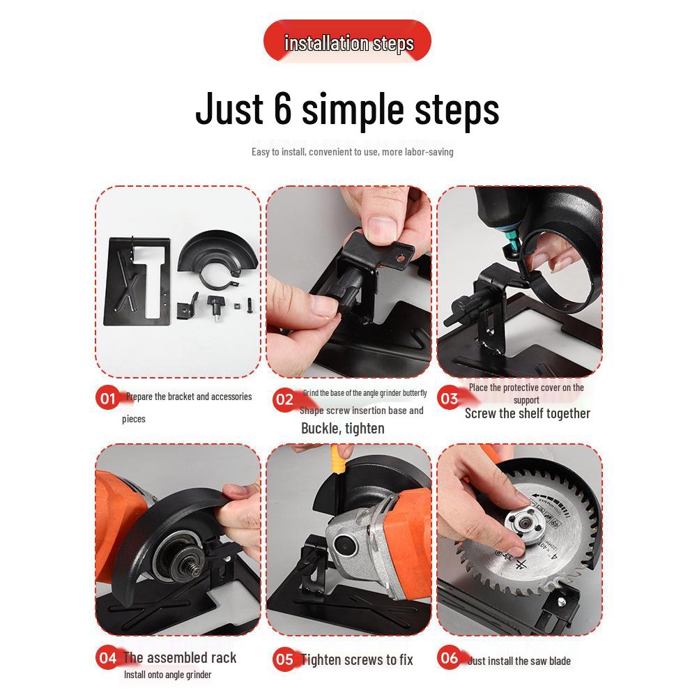 Angle Grinder Protective Cover Set: Waterproof, Dustproof, Semi-Closed Cutting Machine Bracket & Grooving Base.