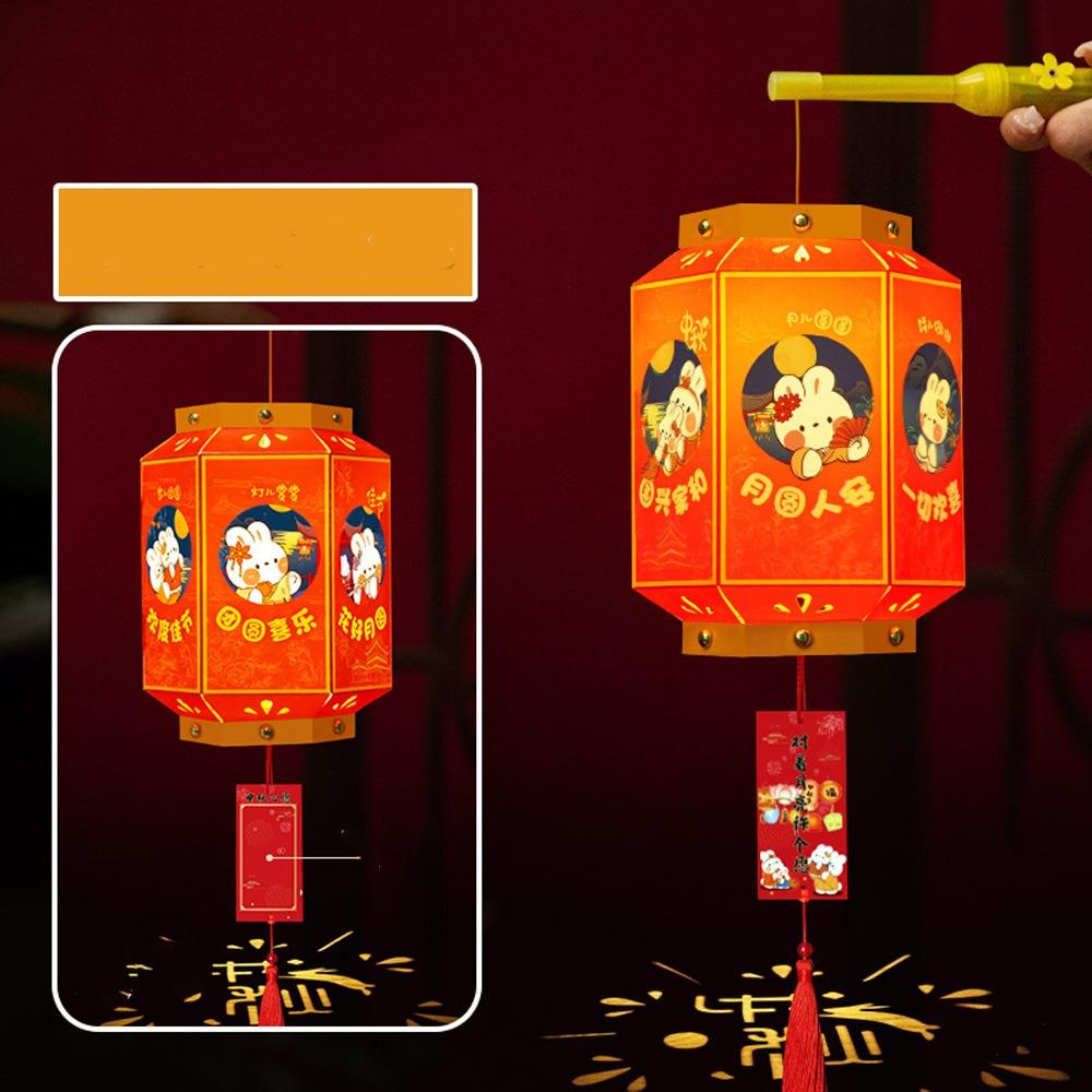 Handmade Portable Rabbit Lantern Glowing Handheld Rabbit Lantern  New Year
