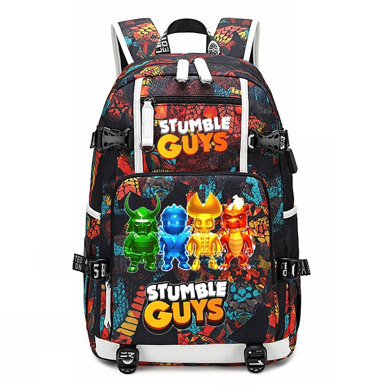 Game Stumble Guys Collision Party Peripheral Printed Student School Bag Camo Bag Sports Bag Backpack