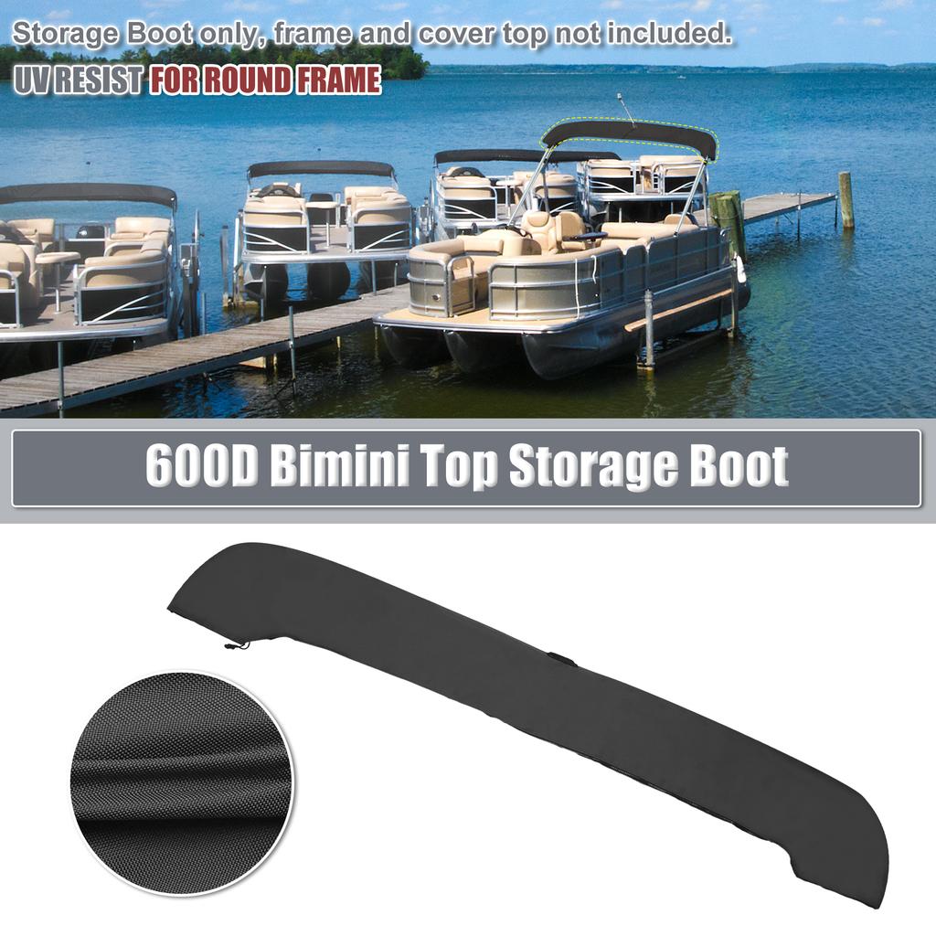 Boat Universal Bimini Top Storage Boot Cover with Light Hole