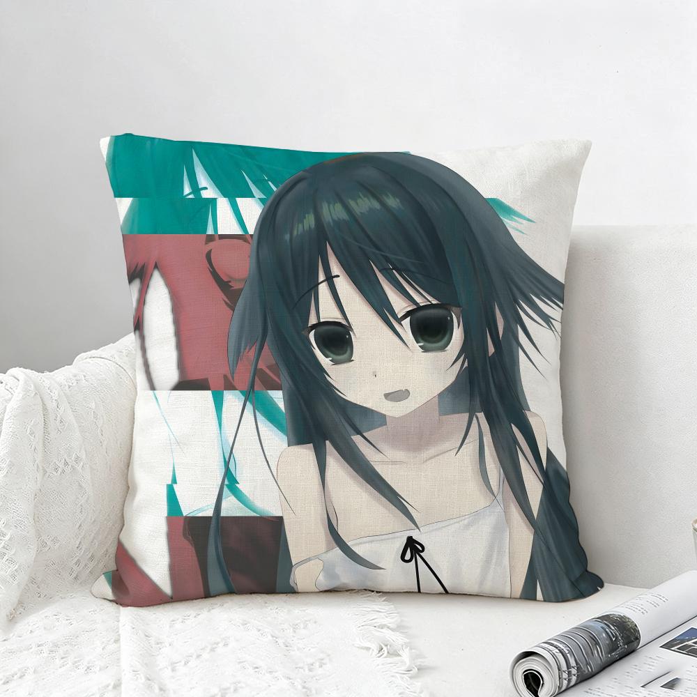 Game Saya no Uta Cushion Cover Natural Linen Pillowcase Set AllinOne Decor for Sofa Bedroom Chair