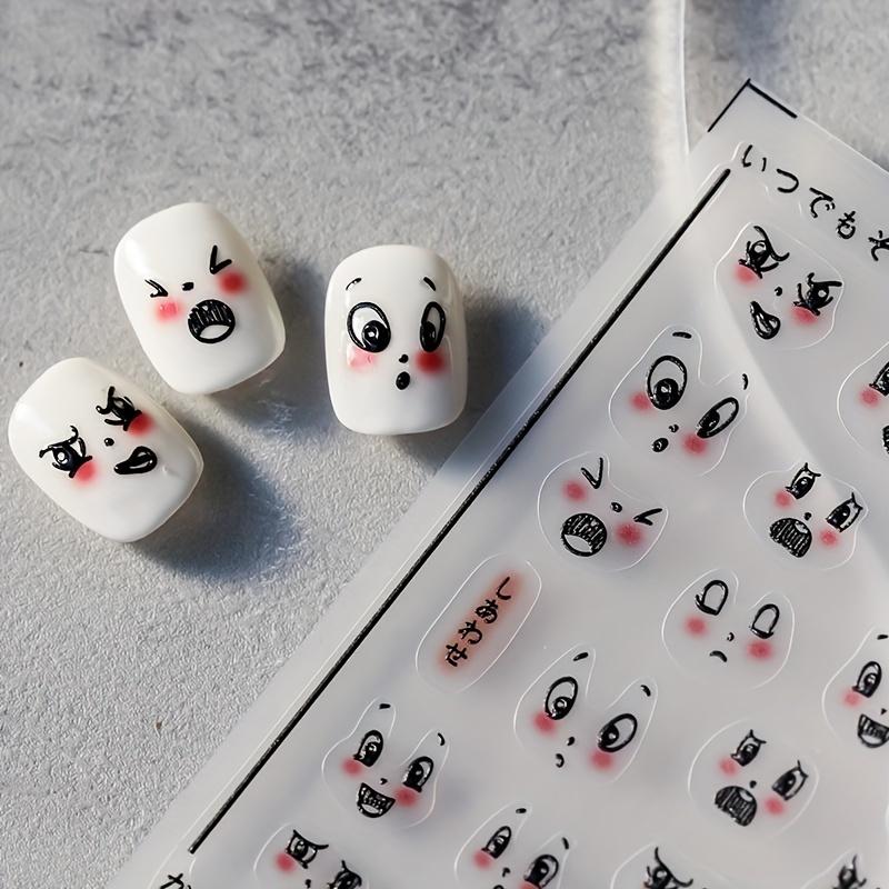 Decorazione Nail Art Adesivo per Unghie 5D Inciso Manicure alla Moda Espressione Design Goffrato Per Donne e Ragazze