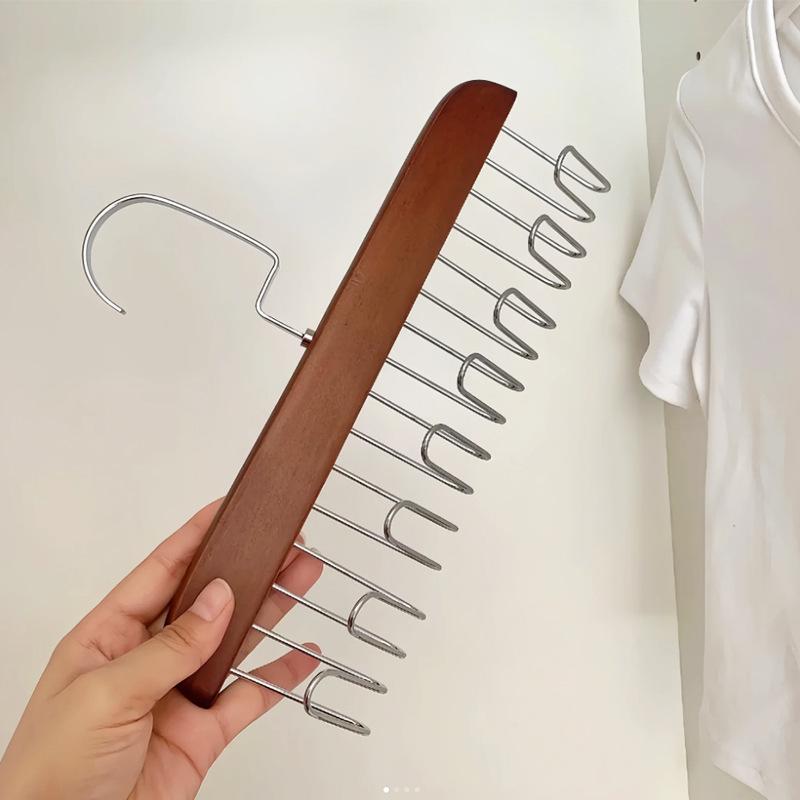 

Multifunctional high-quality 8-hook solid wood clothes hanger underwear vest wooden storage rack with hooks seamless drying rack