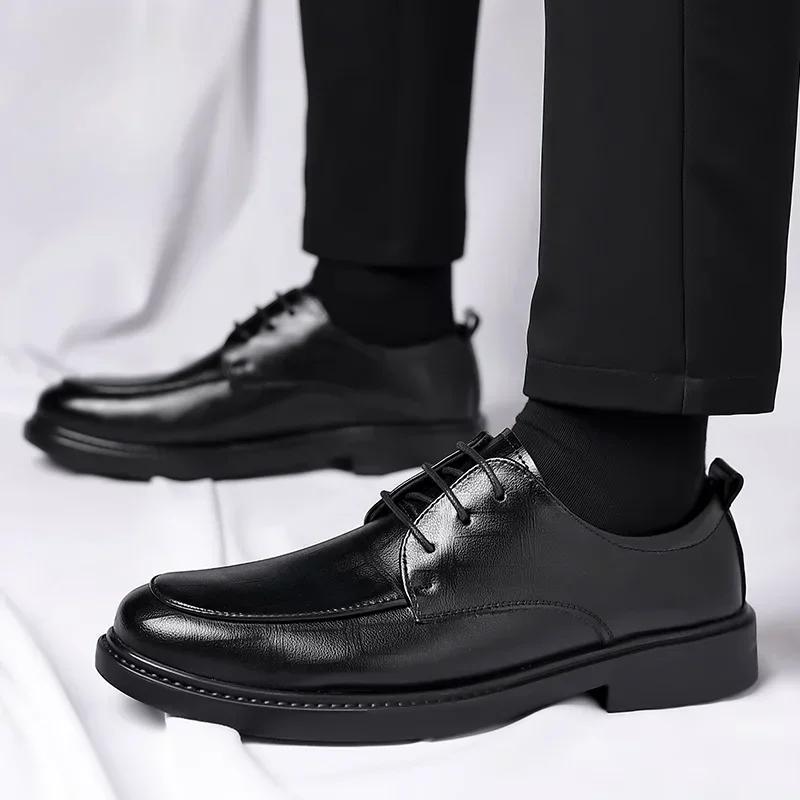 High Quality Social Shoe Male Legitimate Leather New Men's Formal Shoes Cheap Liquidation Party Casual Business Suit Clothing 39