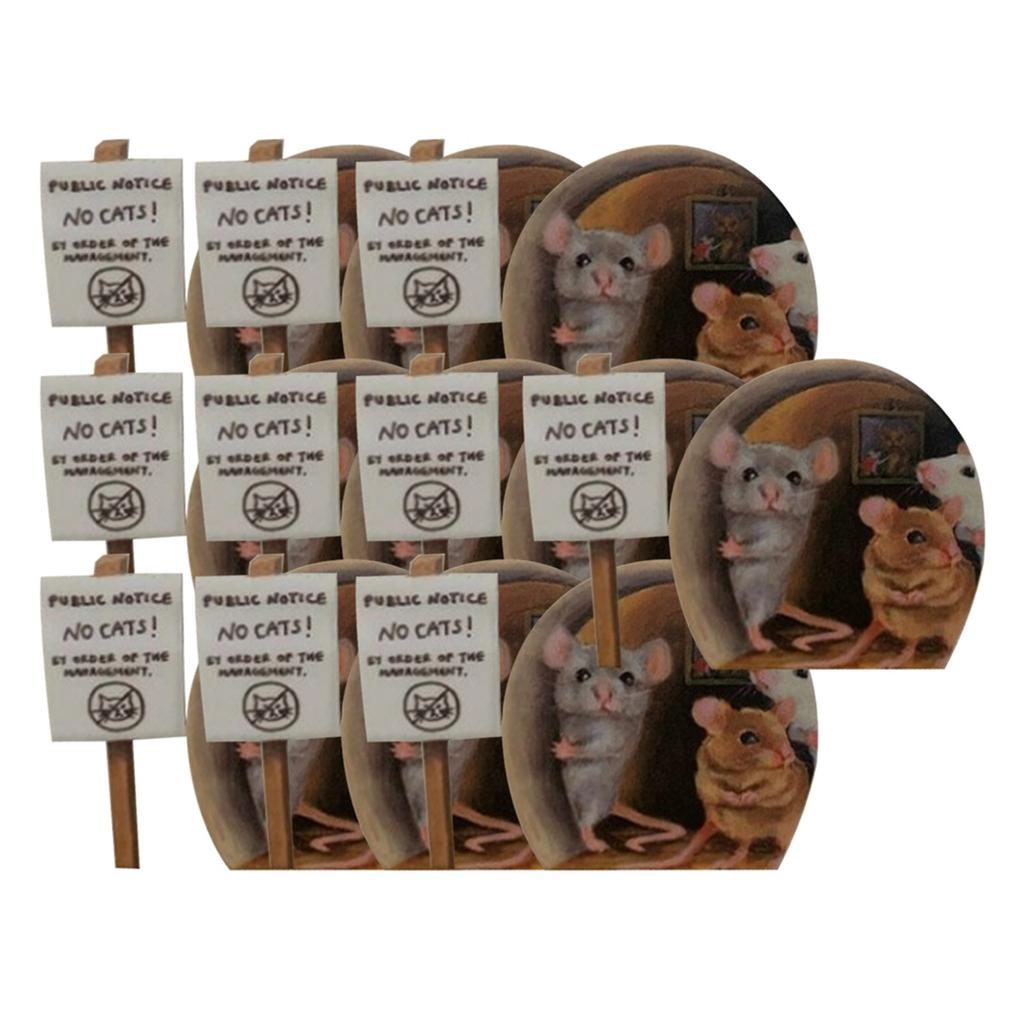 Mouse Stickers No Cats Scaredy Mice Mouse Hole Wall Sticker Decal Cute Novelty