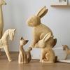 Kohout Dřevěný Králík Soška DIY Kreslení Malování Králík Figurka Vajíčko Stolní Ozdoba Vstupní Dekorace