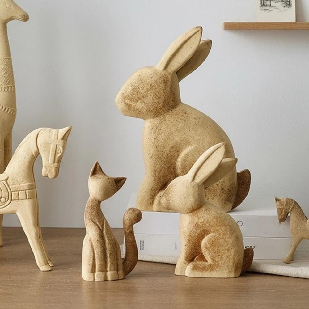 Kohout Dřevěný Králík Soška DIY Kreslení Malování Králík Figurka Vajíčko Stolní Ozdoba Vstupní Dekorace