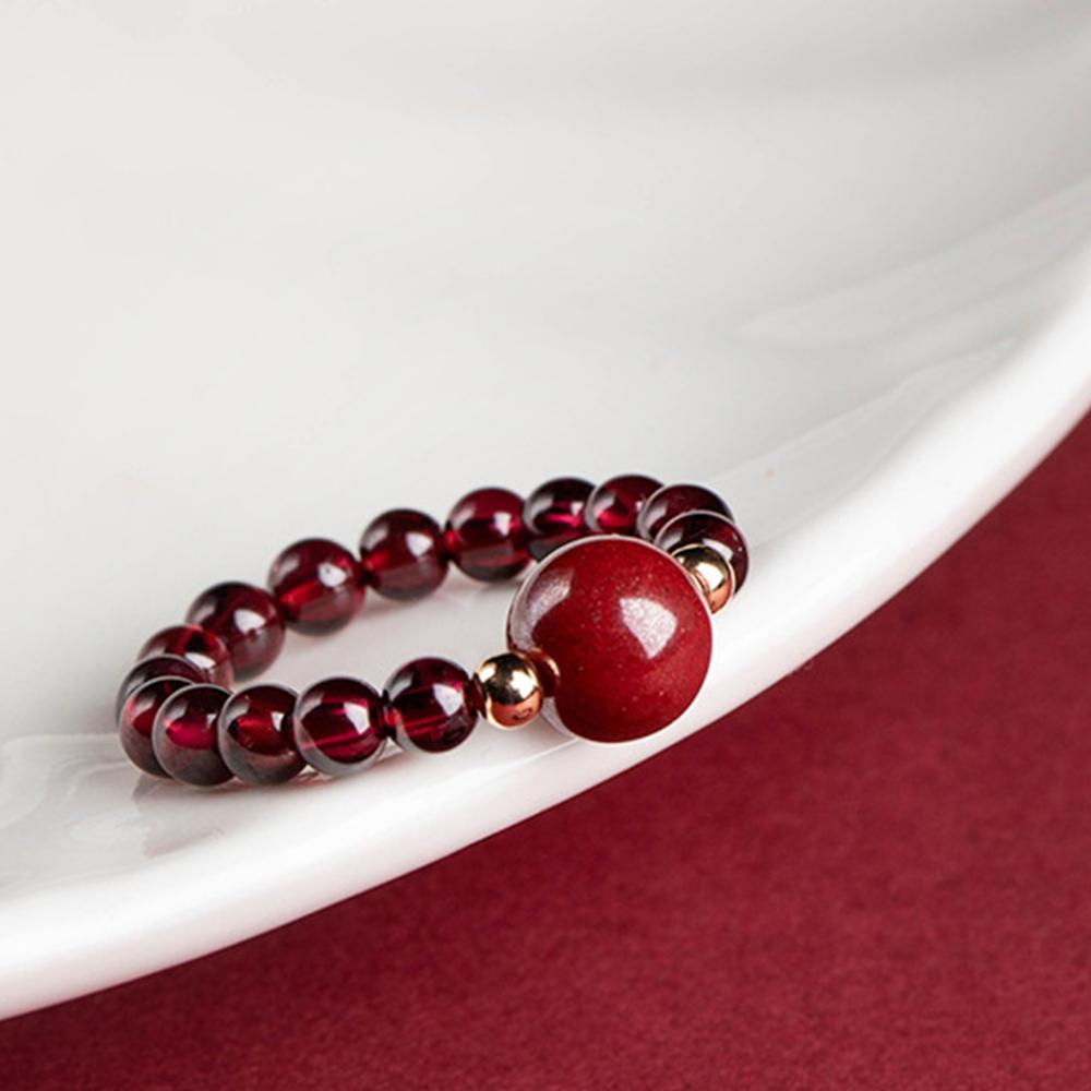 PANJBJ 925 Sterling Silve Multicolour Bead Ring for Women Pearl Elastic Sweet Romantic Design Jewelry Gift Dropshipping