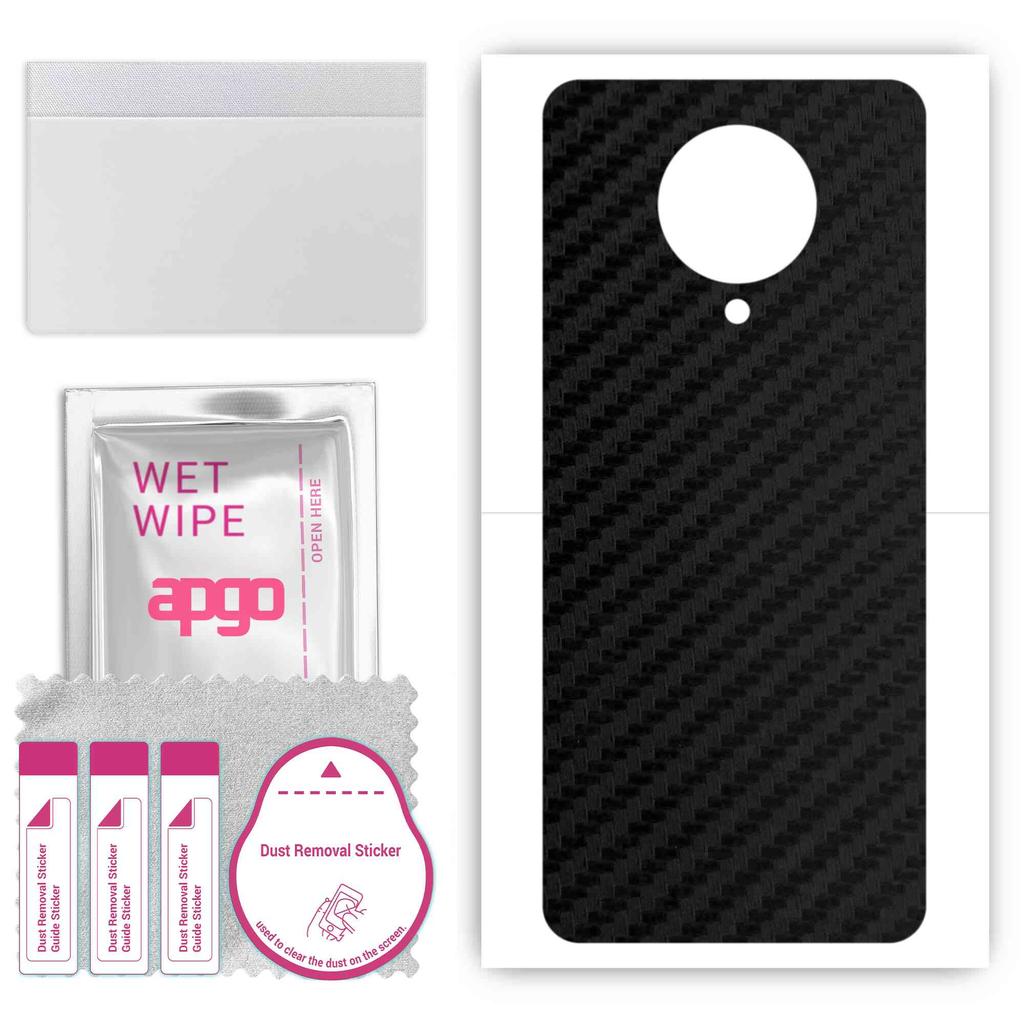 apgo Protective Skin Sticker for the Back Compatible with Redmi K30 Ultra, Wrap Film, Foil, Vinyl - Pattern Carbon Black