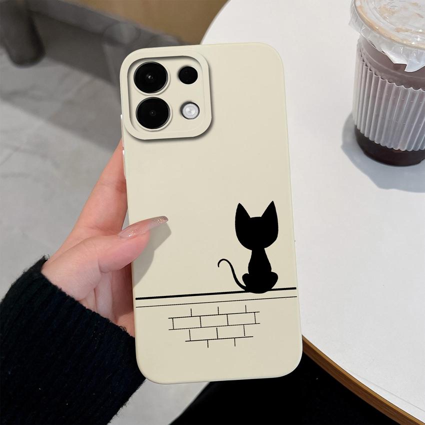 For Oppo K13 Realme 5 6 7 10 8 9 Pro Plus A5X A5 Phone Cases Candy Color Cute Cat Patterns Liquid Silicone Upgraded Shockproof Housing For Oppo Covers
