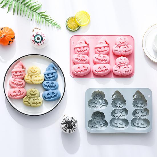 Silikonová forma na pečení dýně 3D formy na dorty Halloweenská tématika Forma na muffiny Forma na horkou čokoládu Forma na výrobu mýdla a svíček