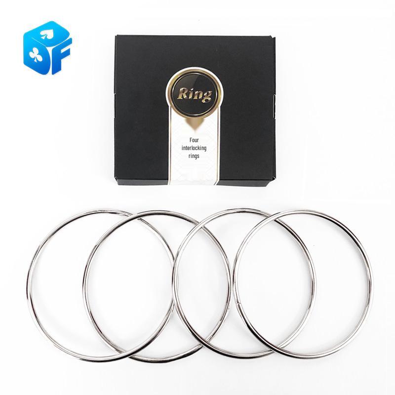 

Mystic Four-Ring Magic Set: Premium Stage and Street Iron Illusion Props One Size