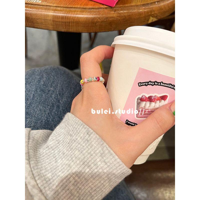 

Контрастный цвет Маленькие серебристые кусочки Красочный Новый китайский Эластичный бисерный Powder Beads Opening adjustable