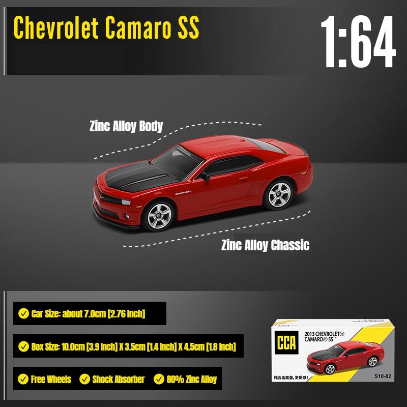 1/64 Chevrolet Camaro SS Sedan Miniature Model CCA MSZ 3" Zinc Alloy Toy Car Vehicle Free Wheels Diecast Collection Gift for Kid