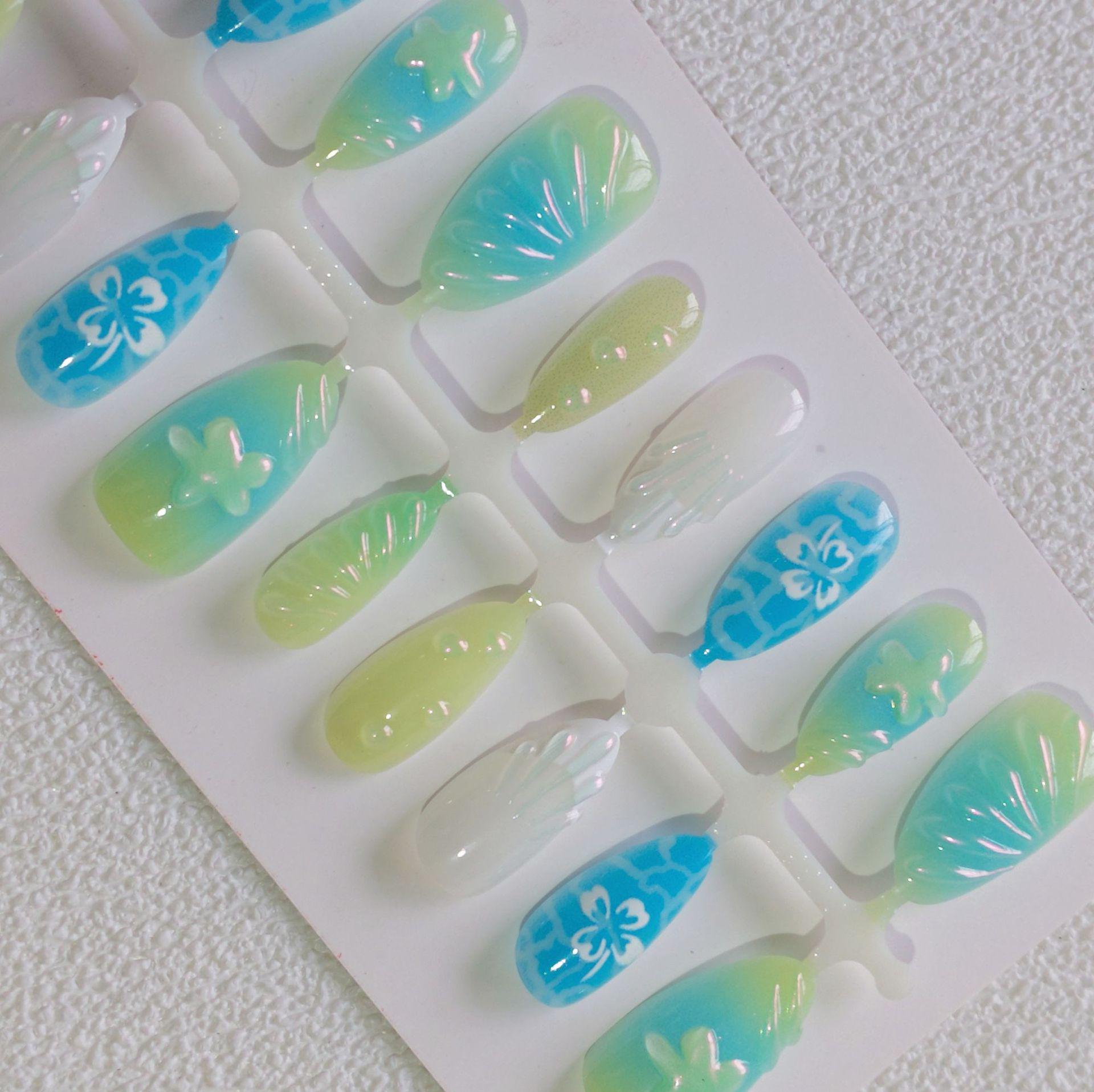 Crystal Cat Eye Nail Art - Transparent, Stylish, Handmade Nail Tips for Spring & Summer