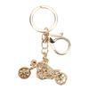 Car Keychain Multi Purpose Czech Rhinestones Stylish Cute Metal Button Shiny Fashion Bag Keychain for Bag Decoration
