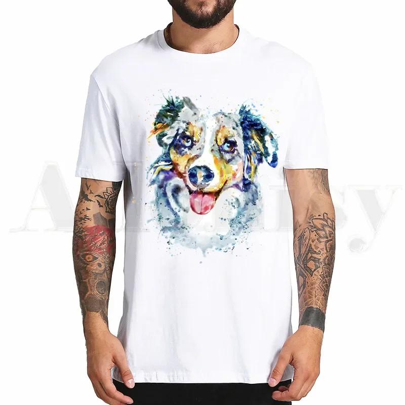 Border Collie Print Tshirt Hip Hop Girl Print Top Tees Harajuku Dog Cartoon Funny Kawaii Art Tshirts Men Fashion Summer Tshirts