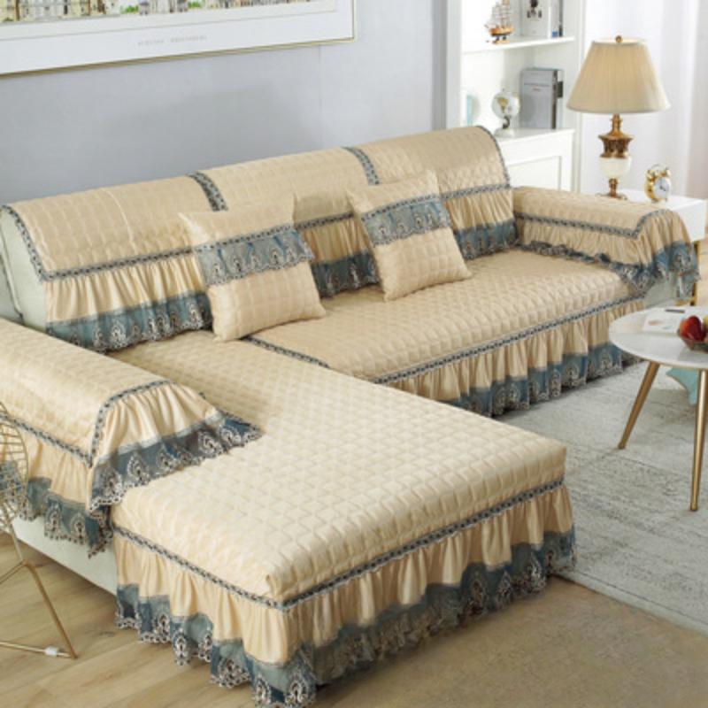 European Style Sofa Cushion Cover for All Seasons, Simple Modern Fabric Anti-slip Sofa Cover, All-inclusive Functional Cover, Towel Cushion