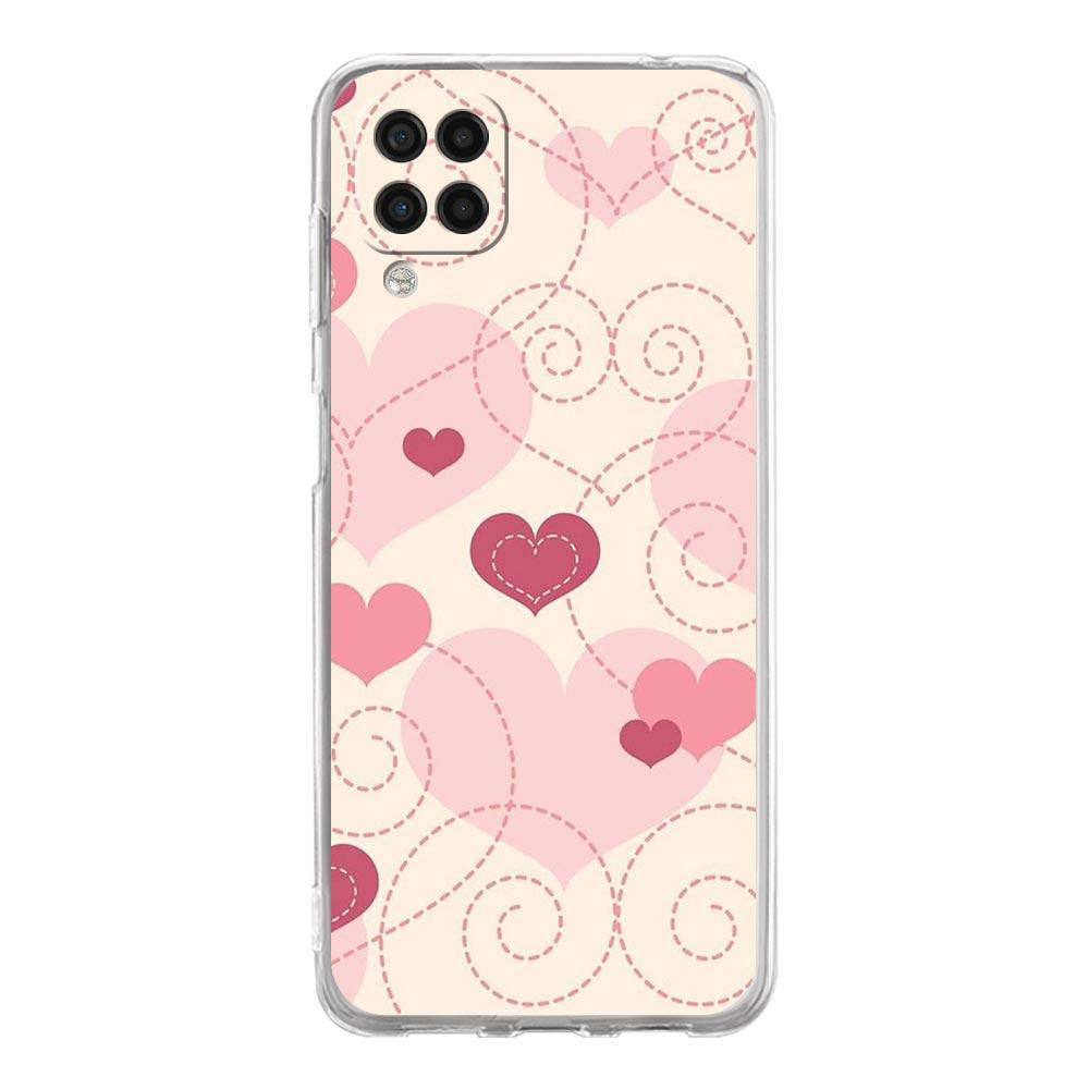 Gold Pink Rose Glitter Hearts Phone Case For Samsung A51 A71 A21S A12 A11 A31 A41 A03S A22 A13 A33 A73 A53 A52 A32 5G A23 Cover
