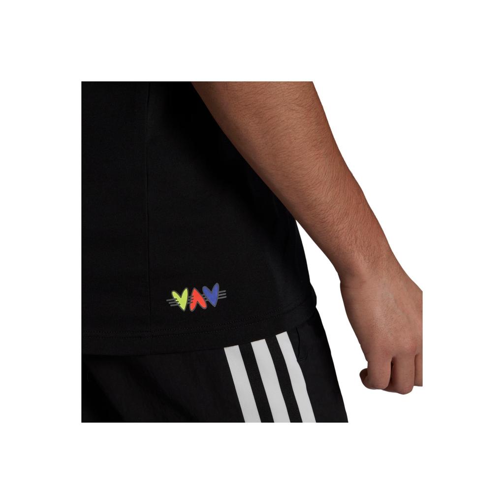 Adidas Logo Breathable Solid Color Casual Sport Short Sleeve T-Shirt Men Tops Black H61130