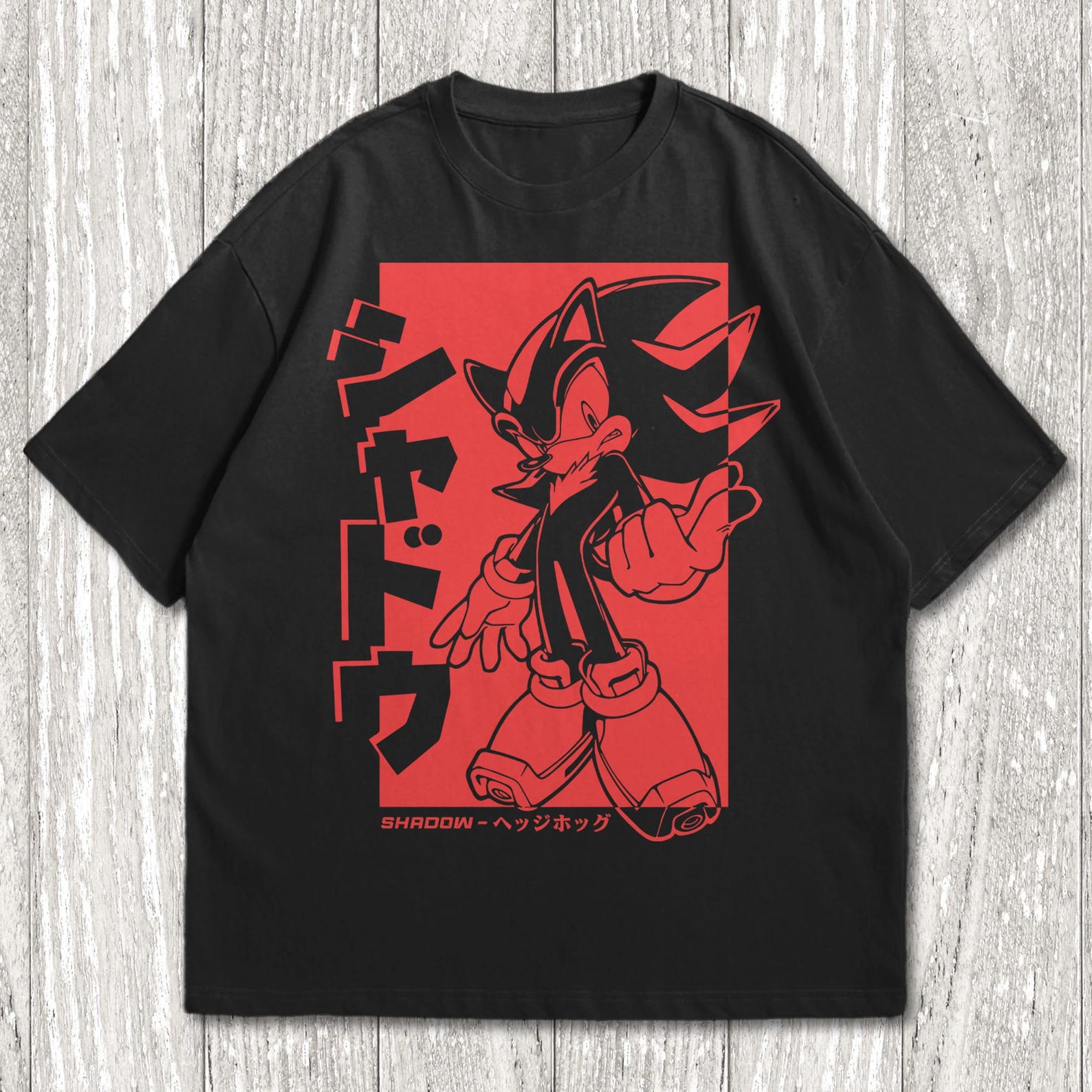 Shadow the Hedgehog T-Shirt, Hedgehog Japanese shirt, Sonic Adventure, Dreamcast Japanese Streetwear M