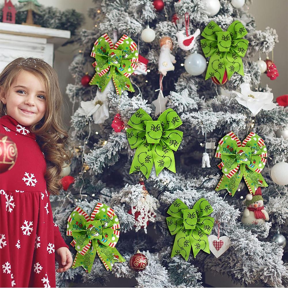 4 Roll Grinch Christmas Ribbons for Crafts DIY Holiday Christmas Decorations