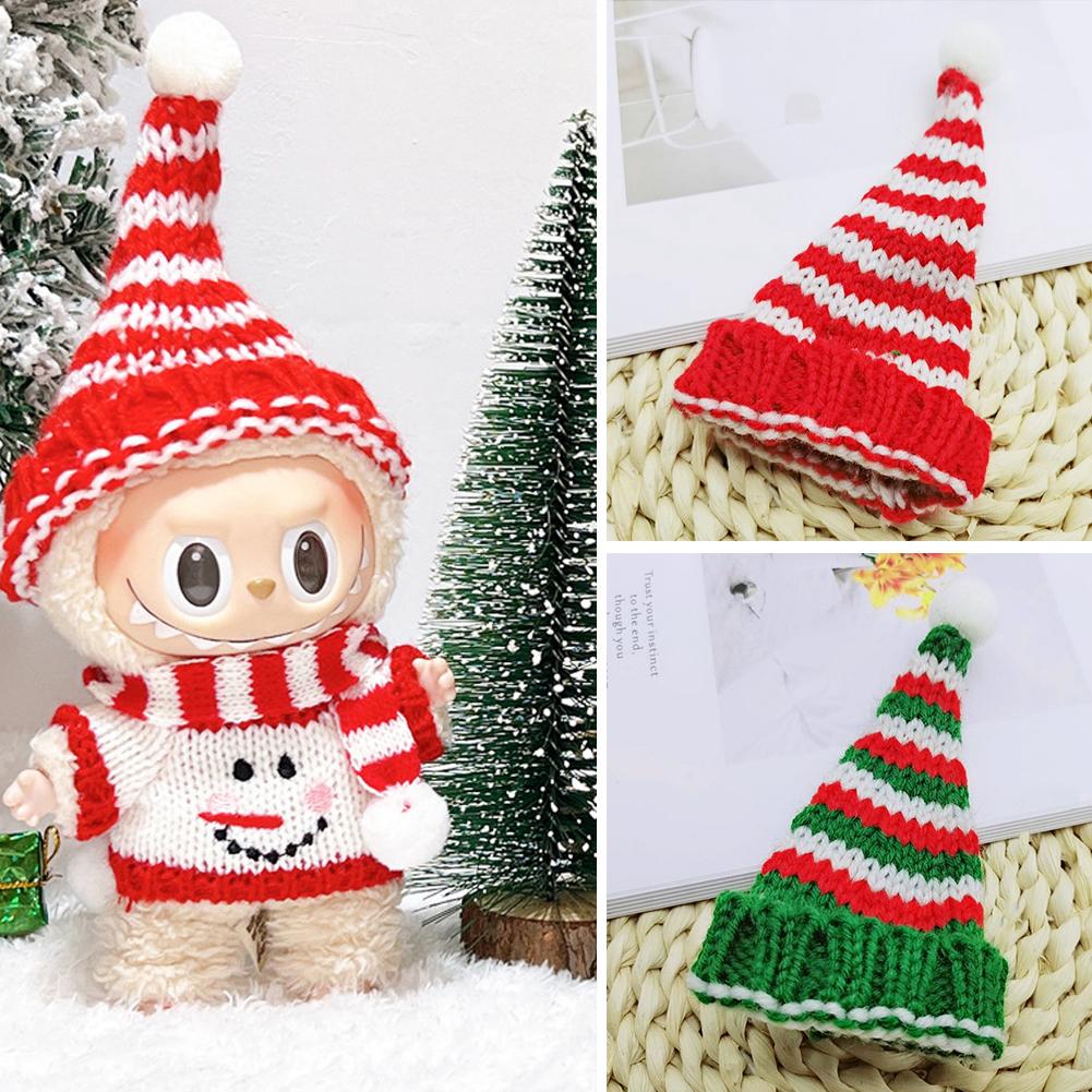 Doll Woolen Hat for Dollhouse Miniature 15cm Labubu Color Match Hat Kawaii Cute Doll Accessories Kids Girls Toys