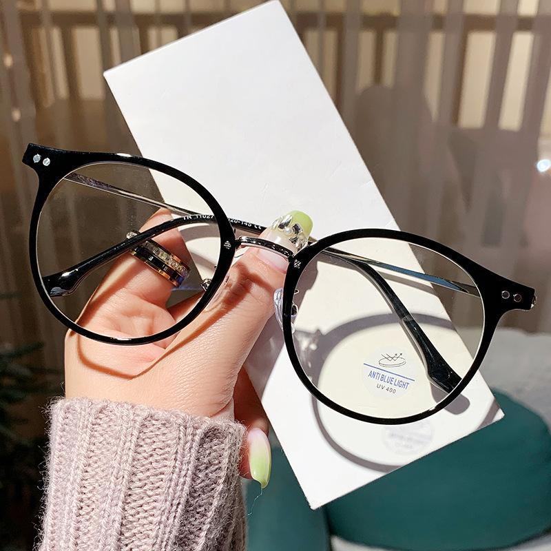 Ultra-light Tr Glasses For Men's Trendy Blue Light Can Be Matched With Small Face Frame For Women's Flat Light Glass 11027