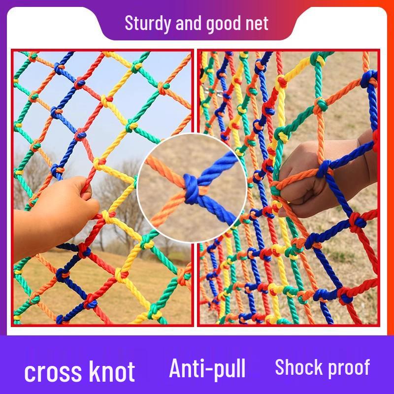 Filet de sécurité coloré pour enfants: Protection de lanterneau de balcon, Protection d'escalier, Corde en maille anti-chute pour jardin d'enfants