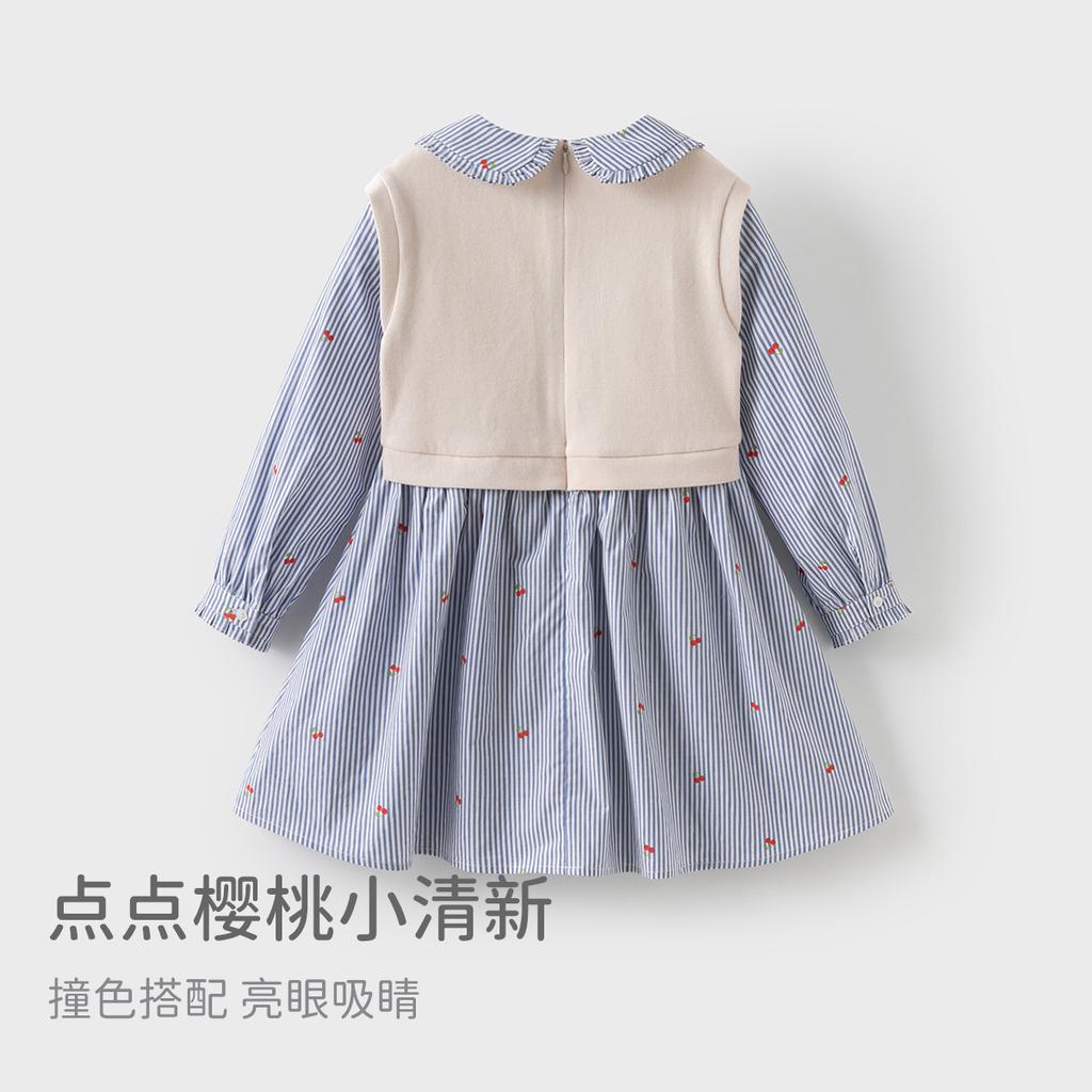 David Bella Girls' Splicing Skirt Dress